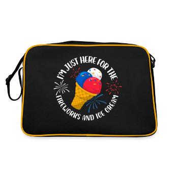 Im just here for the fireworks and ice cream - Retro Bag - black/gold - Back