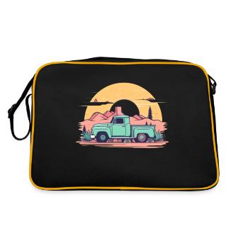 Camion Vintage Old Classic School American Pickup - Sac Retro - noir/or - Dos