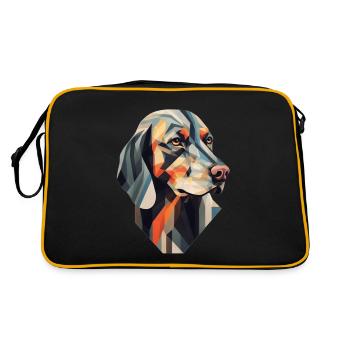 Chien - élégant, moderne, abstrait - art canin - Sac Retro - noir/or - Dos