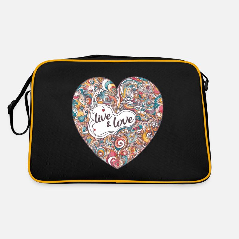Buntes Herz - live & love Retro Bag