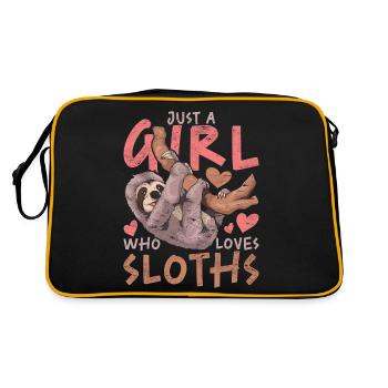 Just a girl who loves sloths Zoo Sloth - Retro Bag - black/gold - Back