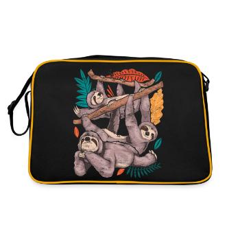 Sloths Zoo Animal Idler Gift Sloth - Retro Bag - black/gold - Back