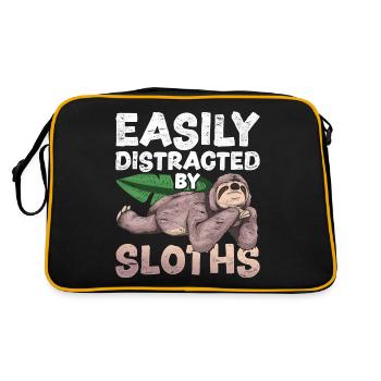 Easily distracted by sloths Funny sloth - Retro Bag - black/gold - Back
