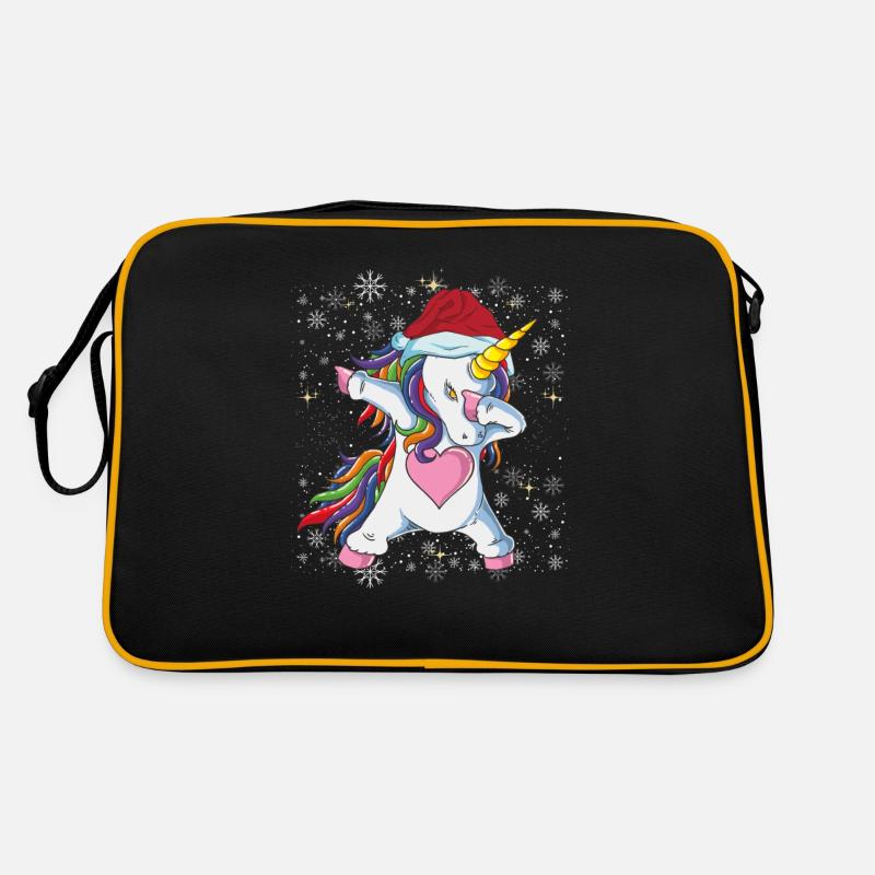 Dabbing Einhorn Weihnachtsmann Hut Weihnachten Xma Retro Tasche