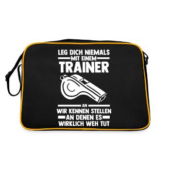 Leg dich nicht mit einem Trainer an - Retro Tasche - Schwarz/Gold - Hinten