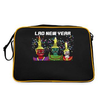 Laos Laotian Laotian New Year I Gift - Retro Bag - black/gold - Back