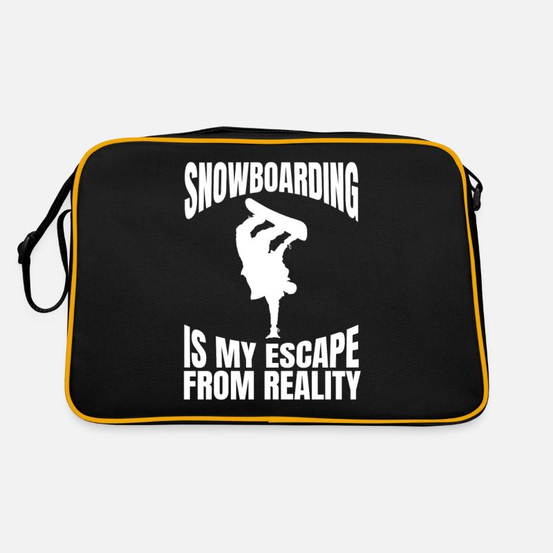 Snowboardfahrer Geschenk Snowboardsport Snowboard - Retro Tasche - Schwarz/Gold