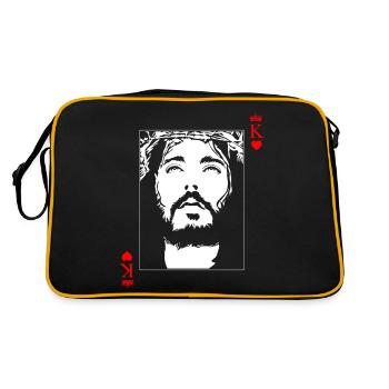Jésus est roi Jésus Roi de Cœurs Carte Chrétienne - Sac Retro - noir/or - Dos