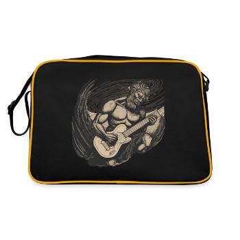 Man Playing Electric Guitar Rock 'n' Roll - Retro Bag - black/gold - Back