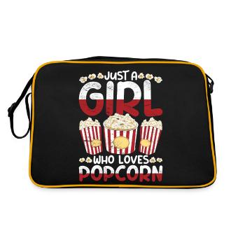 Just a girl who loves popcorn Snack Popcorn - Retro Bag - black/gold - Back
