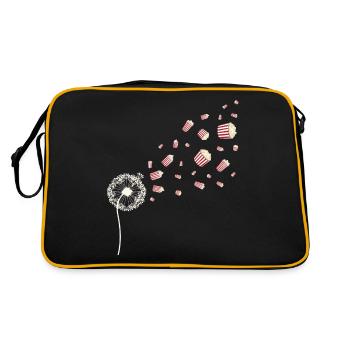 Kinofilm Kino Snack Geschenk Pusteblume Popcorn - Retro Tasche - Schwarz/Gold - Hinten
