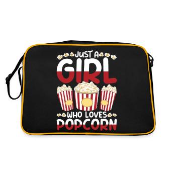 Kino Snack Mädchen Geschenk Kinofilm Popcorn - Retro Tasche - Schwarz/Gold - Hinten