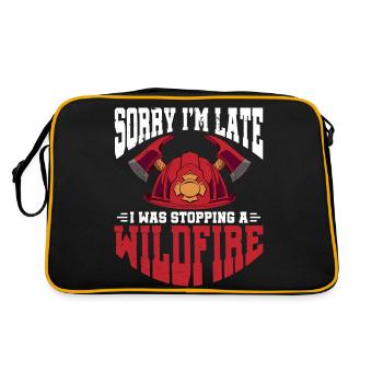 Sorry Im late I was stopping a wildfire Design - Retro Bag - black/gold - Back