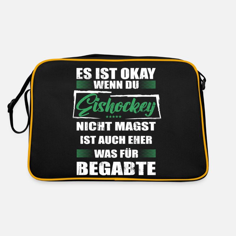 Spruch eishockey Mann & Frau & Kinder Retro Tasche