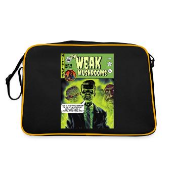 Retro-Horror-Comic - Die schwachen Pilze - Retro Tasche - Schwarz/Gold - Hinten