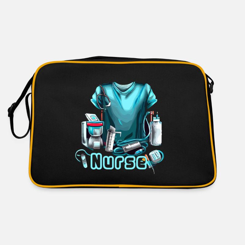 KRANKENPFLEGE - Retro Tasche - Schwarz/Gold