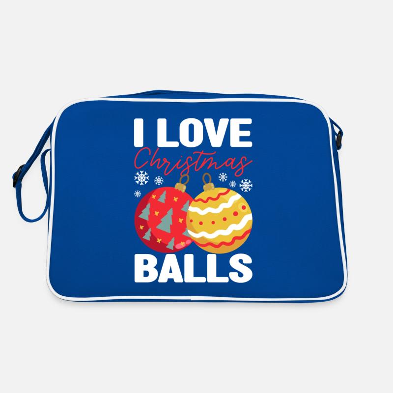 Ich liebe Weihnachtskugeln Lustige Weihnachten Retro Tasche