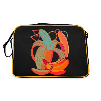 Banane colorée Cadeau Fruit Fruit Banane - Sac Retro - noir/or - Dos
