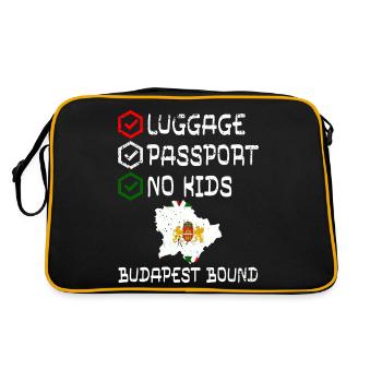 Luggage Passport No Kids Budapest Bound Vacation - Retro Bag - black/gold - Back