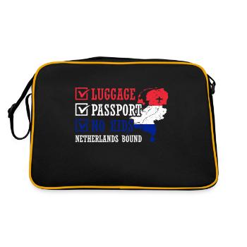 Luggage Passport No Kids Netherlands Bound - Retro Bag - black/gold - Back