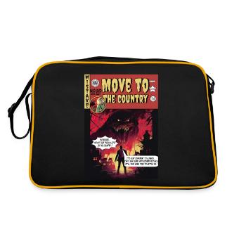 Retro-Horror-Comic - Umzug aufs Land - Retro Tasche - Schwarz/Gold - Hinten