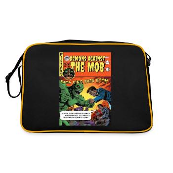 Retro Horror Comic - Dämonen gegen den Mob - Retro Tasche - Schwarz/Gold - Hinten