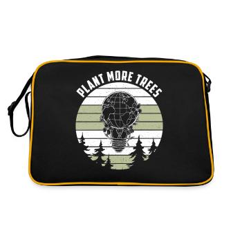 Plant more trees Umweltschutz Globus Erdkugel - Retro Tasche - Schwarz/Gold - Hinten