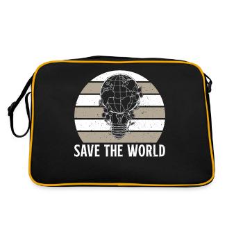 Save the world Umweltschutz Globus Erdkugel - Retro Tasche - Schwarz/Gold - Hinten