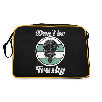 Don't Be Trashy Umweltschutz Globus Erdkugel - Retro Tasche - Schwarz/Gold - Hinten