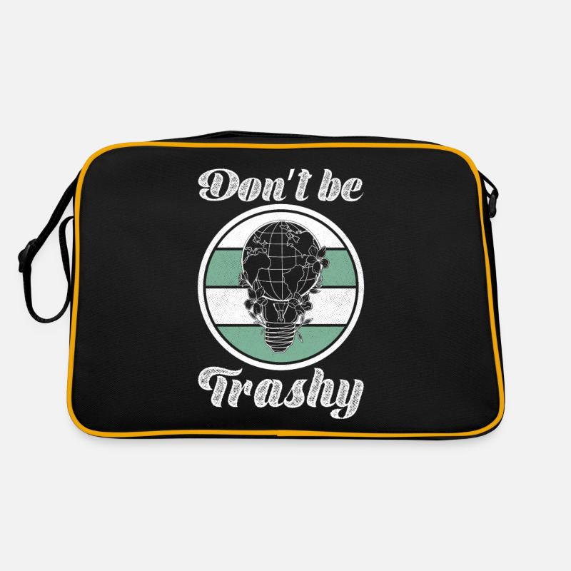 Don't Be Trashy Umweltschutz Globus Erdkugel Retro Tasche