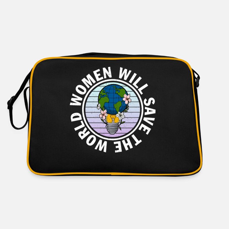 Women will save the world Lampe Erde Umweltschutz Retro Tasche
