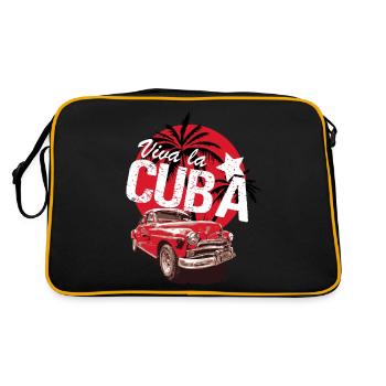 Viva la Cuba - Voiture cubaine, T-Shirt Holyday - Sac Retro - noir/or - Dos