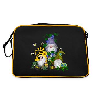 Gnomes Dwarves Gnomes - Retro Bag - black/gold - Back