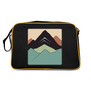 Logo - Paysage avec montagne dans des tons de terre - Sac Retro - noir/or - Dos