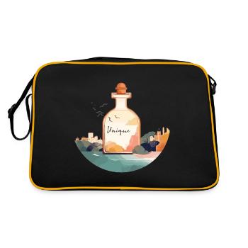 Flacon de parfum « Unique » dans un paysage magnifique - Sac Retro - noir/or - Dos