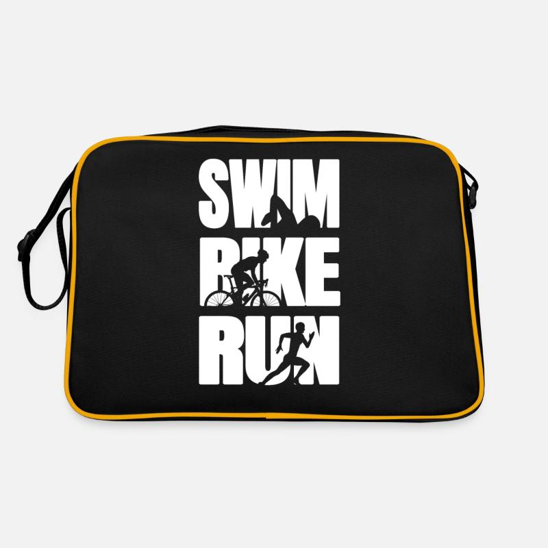 Triathlon Triathlet - Retro Tasche - Schwarz/Gold
