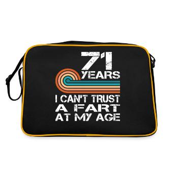 Je ne peux pas faire confiance à un pet à mon âge de 71 ans Anniversaire - Sac Retro - noir/or - Dos
