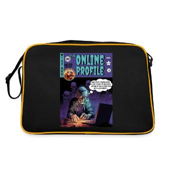 Retro Horror Comic - Das Online-Profil - Retro Tasche - Schwarz/Gold - Hinten