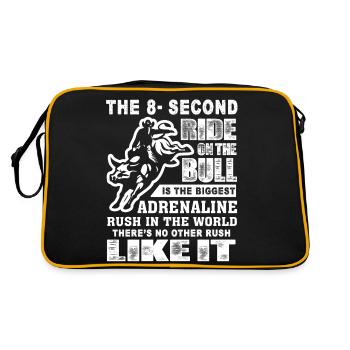 Bull Riding The 8 Second Ride On The Bulll - Retro Bag - black/gold - Back