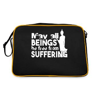 Buddha Buddha Beings Be Free From Suffering - Retro Bag - black/gold - Back
