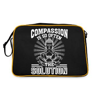Buddha Buddha Compassion Is The Solution - Retro Bag - black/gold - Back