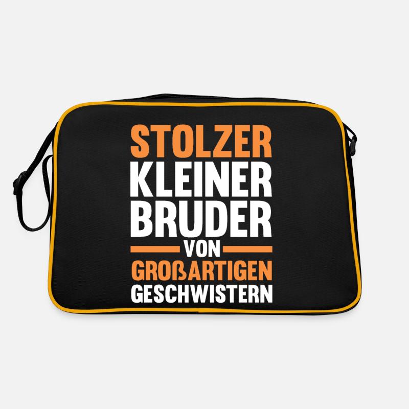 Geschwister Brüder Bruder - Retro Tasche - Schwarz/Gold