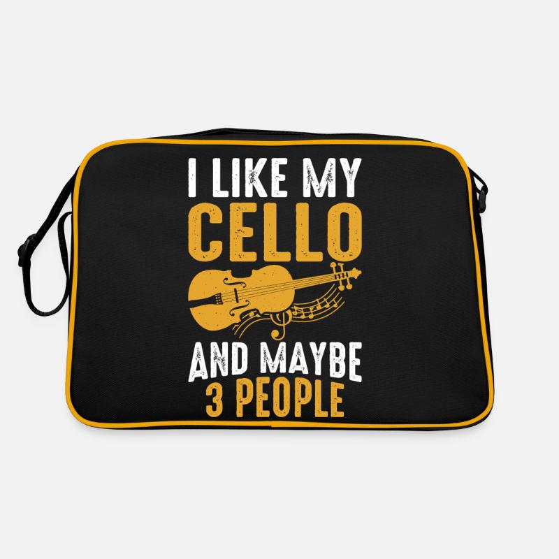 Cello Cellist - Retro Tasche - Schwarz/Gold
