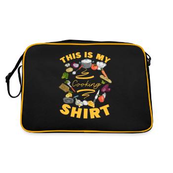 Ceci est ma chemise de cuisine drôle de cuisinier cuisinier - Sac Retro - noir/or - Dos