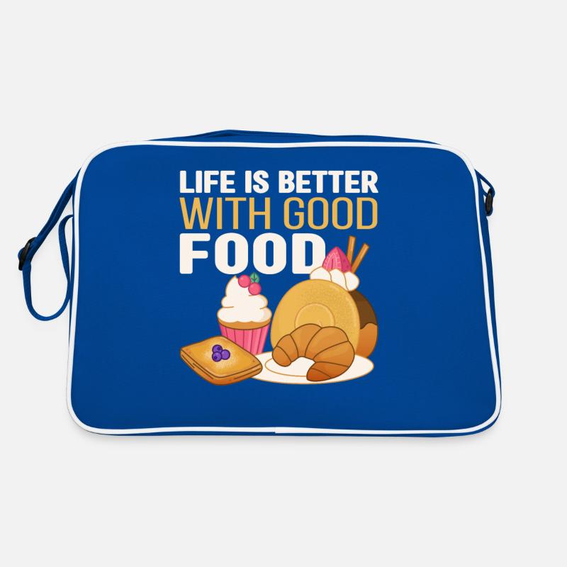 Life is better with good food Funny things Retro Bag