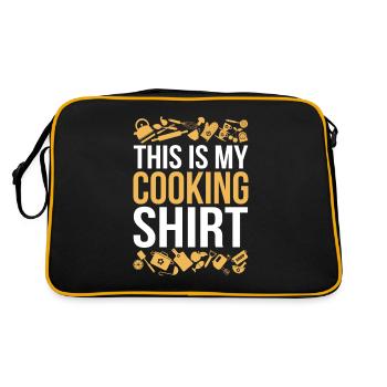 This Is My Cooking Shirt Funny Baking Hobby Chef - Retro Bag - black/gold - Back