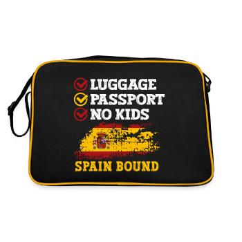 Passeport bagage Pas d’enfants Espagne Voyage de vacances à destination de l’Espagne - Sac Retro - noir/or - Dos