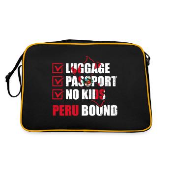 Luggage Passport No Kids Peru Bound Vacation Trip - Retro Bag - black/gold - Back