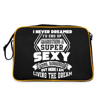 Marrying A Super Sexy Civil Engineer - Retro Bag - black/gold - Back