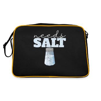 Needs Salt Funny Cooking Chef Culinary - Retro Bag - black/gold - Back